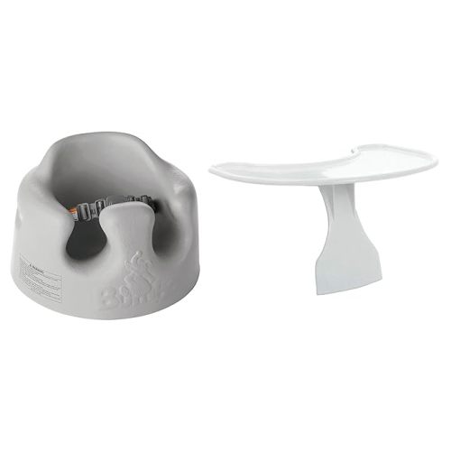 Bumbo Baby Infant Soft Foam Floor Seat with Tray - Cool Grey