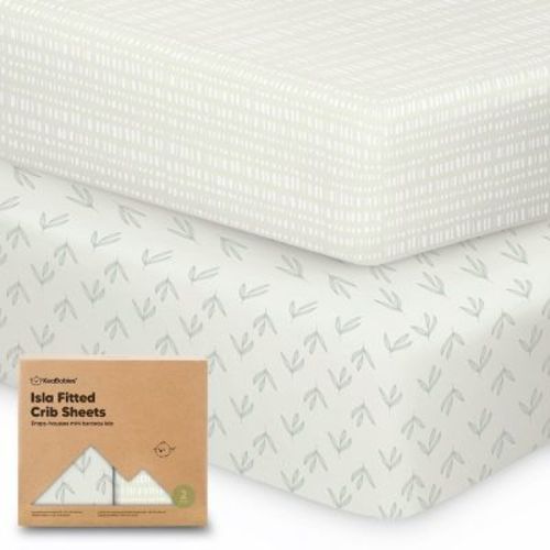 Keababies 2pk Isla Fitted Crib Sheets For Boys, Girls, Baby Crib Sheet, Fits Standard Nursery Crib Mattresses (nibbles/bruce)