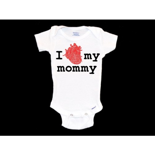 I Heart My Mommy Onesie®, Anatomical Baby Onsie®, I Love Mommy Shirt, Cute Gift for New Mom, Modern Infant Apparel, Unique Infant Bodysuit