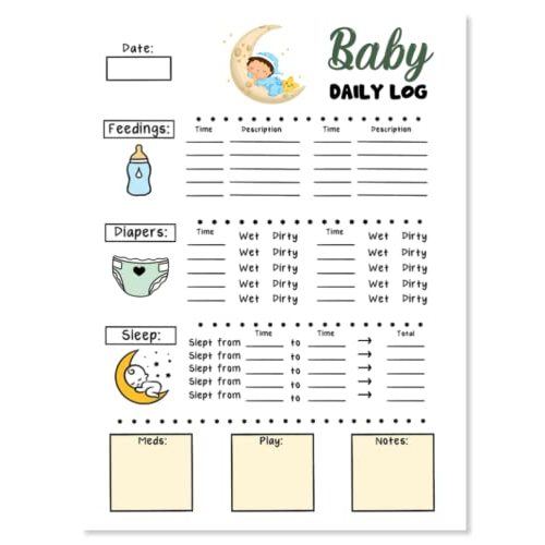 Baby's Daily Log Book For Newborns: Newborn Baby Log Tracker Journal Book, first 100 days baby logbook, Baby's Eat, Sleep and Poop Journal, Infant ... Breastfeeding Record Tracking Chart 100 Sheet