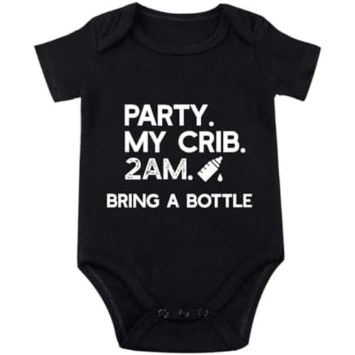 listery Party My Crib Bodysuit Funny Bodysuit Baby Sayings Baby Boy Clothes Party At My Crib 2 Am Bodysuits Baby Girl Clothes