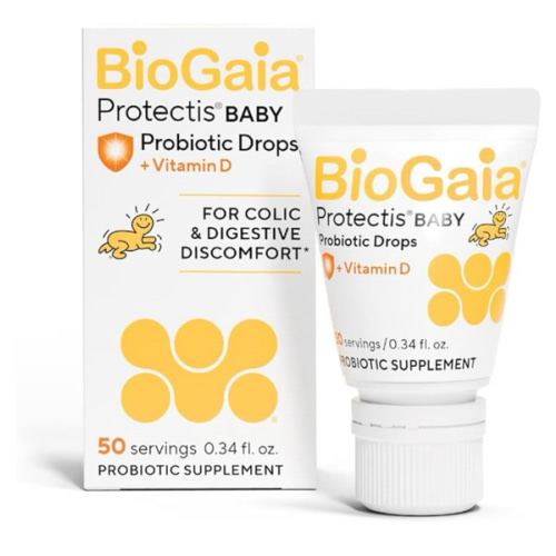 BioGaia Protectis Baby Probiotic Drops | Colic & Gas Relief + Vitamin D | Safe for Newborns | Ease Crying, Fussing, Colic, Gas, Spit-ups & Constipation | No Dairy, Soy & Gluten | 50 Day Supply | 10mL