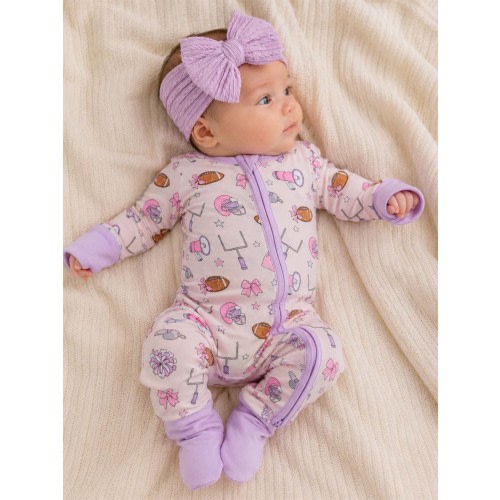 2-Way Zip Romper, Football Cheer