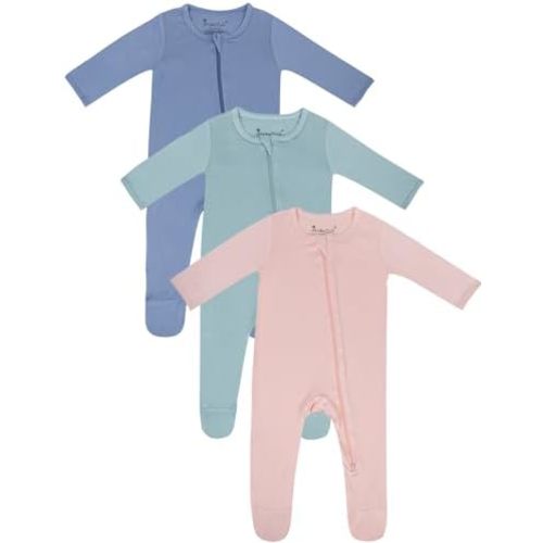 Jimonda Baby Footies Pajamas, Unisex Baby Long Sleeve Sleepers,2-Way Zipper Front, Sleep’N Play Footed