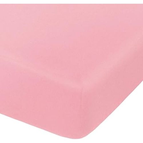 NTBAY 100% Brushed Microfiber Fitted Crib Sheet, Super Soft and Cozy 28x52 Crib Sheet for Standard Crib and Toddler Mattresses, Boys, Girls, Unisex, Pink, 28x52 Inches