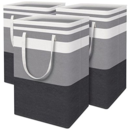 WMXYLBY WaterProof 3-Bins Laundry Basket Set with Double Reinforced Handles