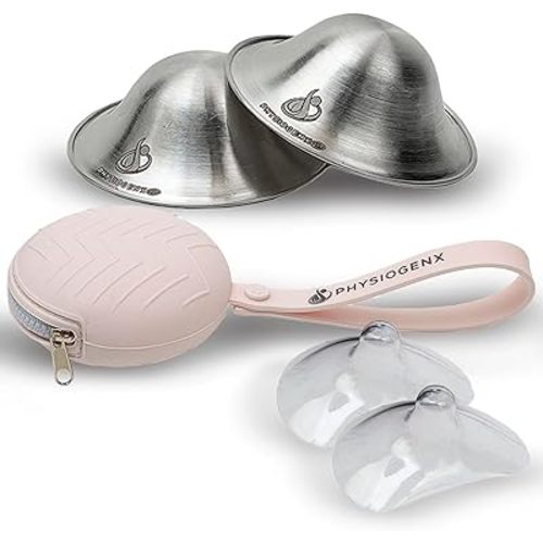 Silver Nipple Shield Breastfeeding Care Kit & Nipple Covers for Nursing Newborn Set – OB/GYN Designed Silver Nursing Cups with Breast Shields for Nursing & Carry Case