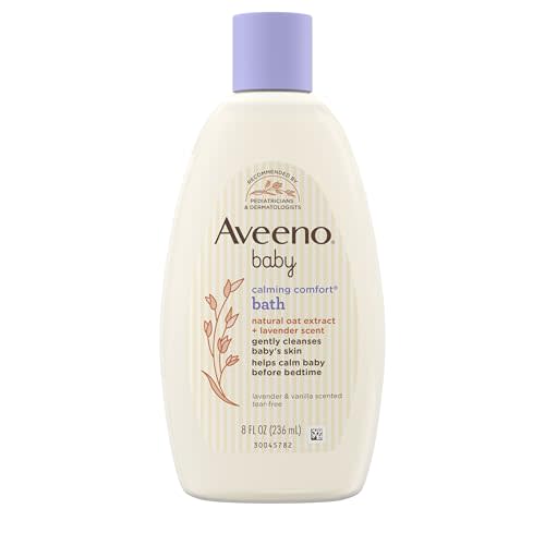 Aveeno Baby Calming Comfort Bath & Wash with Relaxing Lavender & Vanilla Scents & Natural Oat Extract, Hypoallergenic & Tear-Free Formula, Paraben-, Phthalate- & Soap-Free, 8 fl. Oz