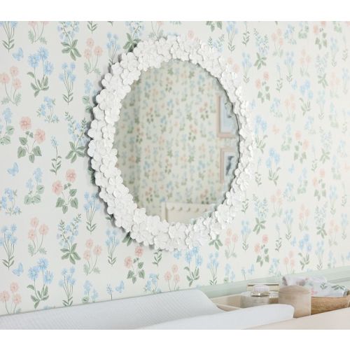 Hydrangea Round Mirror (28")