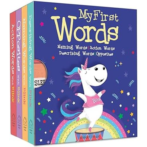 My First Words: Naming words, Action Words, Describing Words, Opposite Words - Box Set of 4 Board Bo