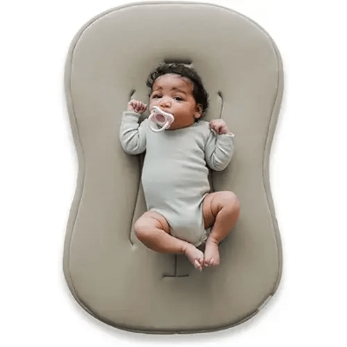 snuggle me® Baby Lounger Curve (0-6 Months) - Premium Organic Cotton with Foam Core, Machine-Washable Cover, Buttery-Soft & Breathable Infant Lounger with Travel Bag (30 in x 20 in x 1.9 in) - Birch