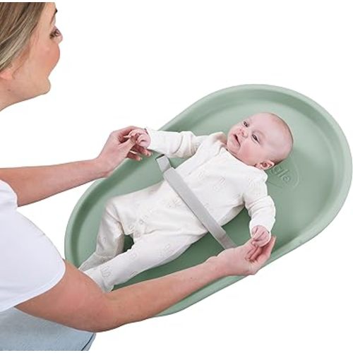 Squishy Changing Mat - Baby Changing Diaper Pad, Wipeable Easy-to-Clean Nappy Station, Warm-to-Touch Surface, Non-Slip Base, No Covers Needed - Eucalyptus