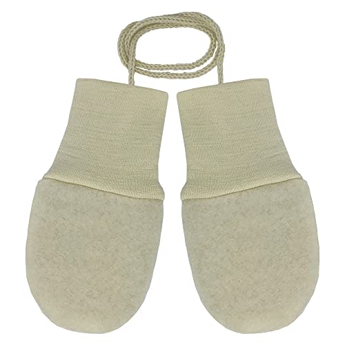 Ecoable Baby Thumbless Mittens: Organic Merino Wool Snow Gloves with String
