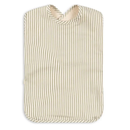 Comea bib in organic cotton Tea Stripe | Ecru