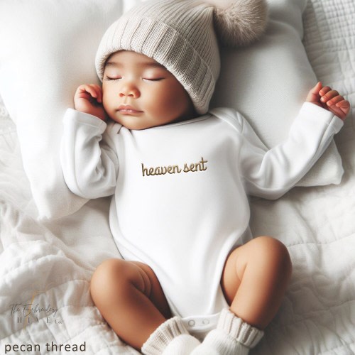 Embroidered Heaven Sent Onesies® Brand, Pregnancy Announcement Onesie® Pregnancy Reveal to Grandparents, Religious Onesie® Misc203