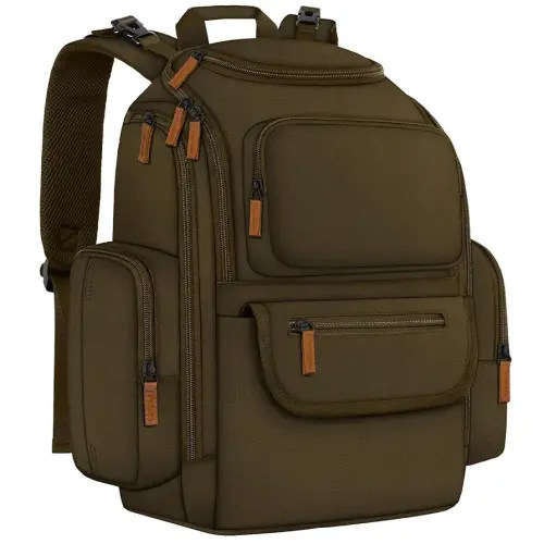 Mancro Diaper Bag Backpack, Large Multifunction Baby Backpack for Travel with Stroller Strap and 2 Insulated Pockets, Diaper Baby Bag for Mom, Dark Green