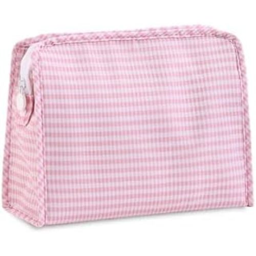 Gingham Makeup Bag, Pink