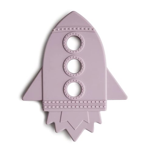 mushie Silicone Baby Teether Toy | Rocket (Soft Lilac)