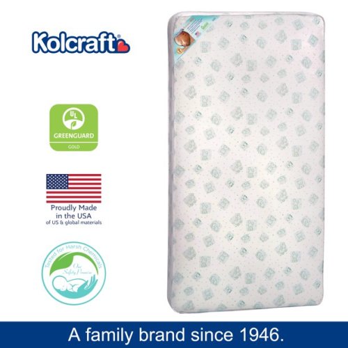 Kolcraft Pediatric 800 Extra Firm 80 Coil Crib and Toddler Mattress, Aqua Sweet Dreams - Multi