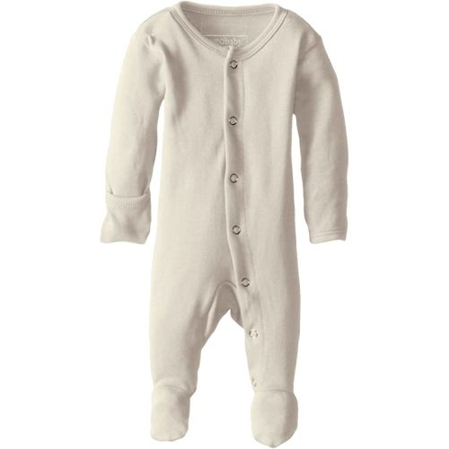 L'ovedbaby baby-girls Organic Baby Snap Footie - 3-6 Months - Buttercream
