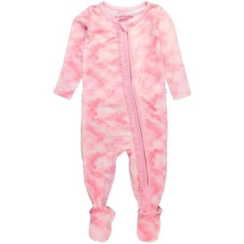 RuffleButts SoftSnooze™ Viscose from Bamboo Baby Girls Ruffle One Piece Footie Pajamas