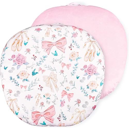 GFU Newborn Lounger Cover Replacement, Soft Baby Lounger Cover 1 Pack, Breathable Infant Removable Slipcover for Boys Girls, Pink Flowers