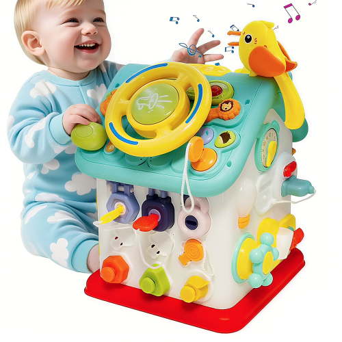 SaveJoy Baby Activity Toy with Music,6 in 1 Learning Toys for Toddlers,Educational Gift for Kids Infants Busy Toys 6-12 Months