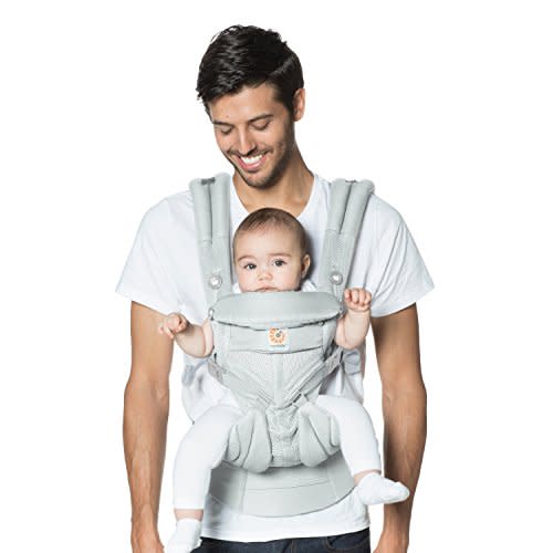 Ergobaby Omni 360 All-Position Baby Carrier for Newborn to Toddler with Lumbar Support & Cool Air Mesh (7-45 Lb), Pearl Grey