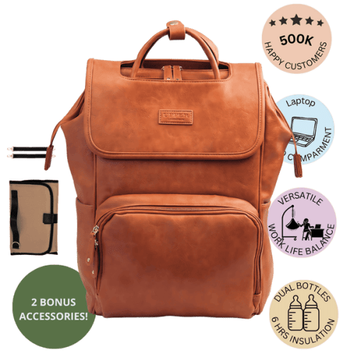 La Madison™ - Chic Spacious Work & Travel Ready diaper backpack Black - Medium