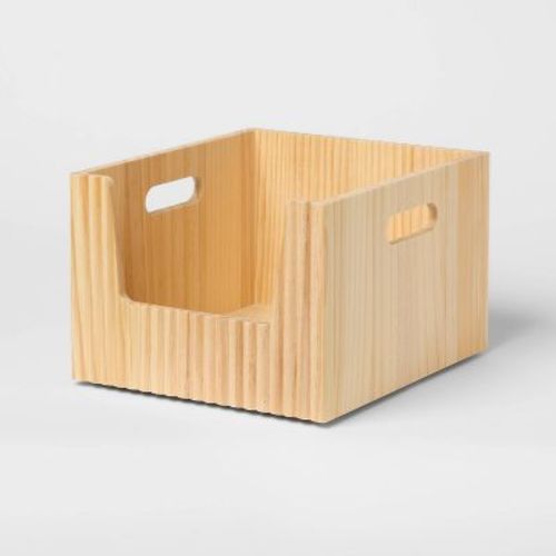 Wood Bin Small Open Front Natural - Brightroom™