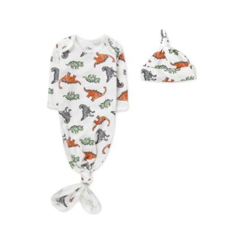 Baby Boys Dino Printed Sleep Bodysuit with Cap
