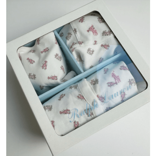 Ralph Lauren Nantucket Cotton 3-Piece Gift Set (3-6M)