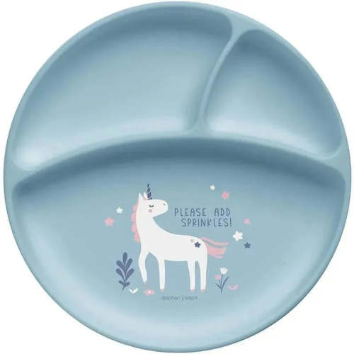Stephen Joseph 100% Silicone Suction Plates For Babies, Unicorn