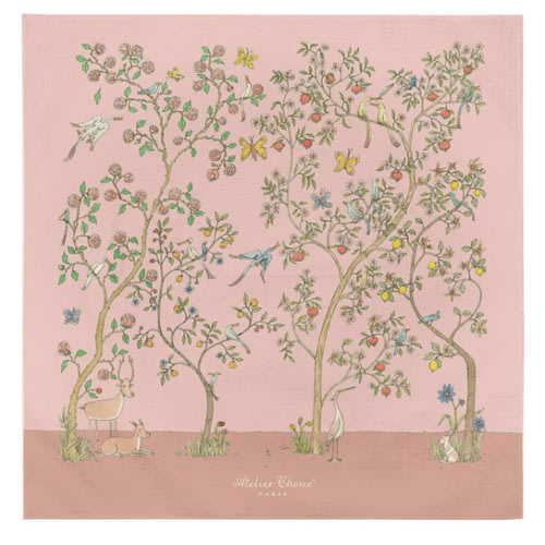 Atelier Choux Paris Baby Organic Cotton In Bloom Swaddle Blanket with Gift Box