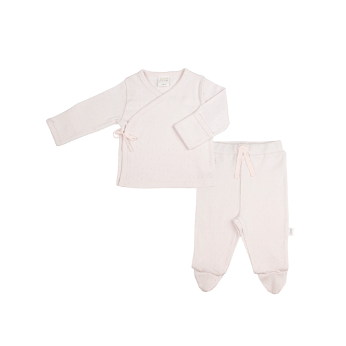 Paty, Inc. Pointelle Kimono Set Pink - Spoiled Sweet Boutique - Spoiled Sweet Boutique