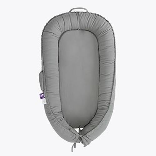 CooCooBaby Infant Lounger, Baby Nest Cover for Baby Girls & Boys, Newborn Essentials for Baby 0-12 Months, 100% Cotton Breathable(SlateGray, Cotton)