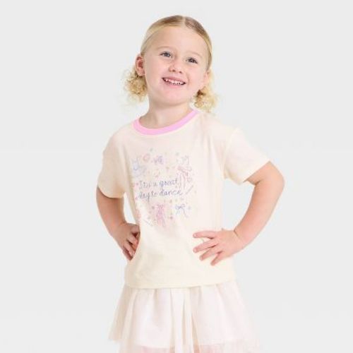 Baby Girls' Relaxed Dance Graphic T-Shirt - Cat & Jack™ Light Off-White 12M