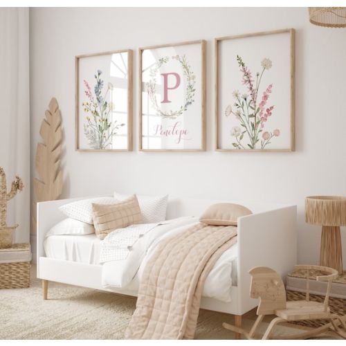 Custom Wildflowers Nursery Decor, Boho Nursery, Floral Nursery, Girl Nursery Decor, Vintage Flower Nursery, Botanical Prints, Floral Prints - Etsy