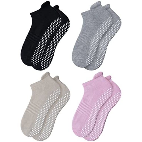 RATIVE Anti Slip Non Skid Barre Yoga Pilates Hospital Socks with grips for Adults Men Women