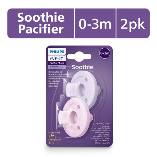 Philips Avent Soothie 0-3M, Fresh Lilac/Pastel Pink, 2 Pack, SCF190/20
