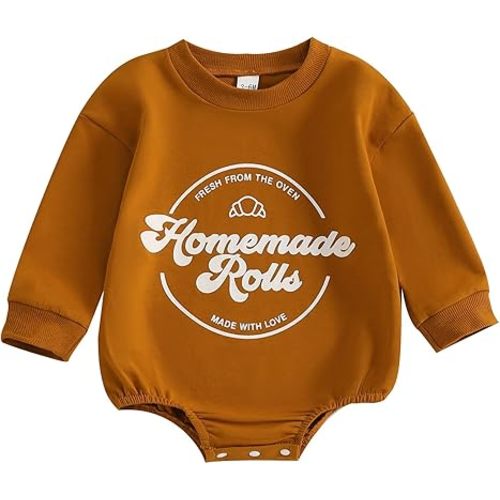 MoZiKQin Baby Halloween Thanksgiving Outfit Girl Boy Sweatshirt Romper Pullover Sweater Jumpsuit Cute Fall Winter Clothes