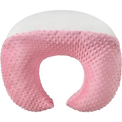 Nursing Pillow with Nursing Pillow Cover for Breastfeeding Moms, Extra Large Ultra-Soft Breastfeeding Pillows for Infant Newborn Baby Boy Girl (Candy Pink)