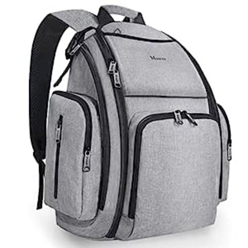 Mancro Diaper Bag Backpack, Large Multifunction Waterproof Travel Baby Changing Bag for Dad Mom with 4 Insulated Pockets and Stroller Straps, Maternity Baby Bag for Boys Girls