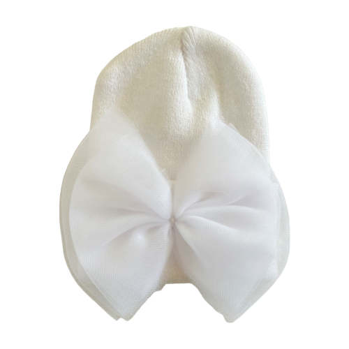 Baby's First Hat, White Tulle Bow