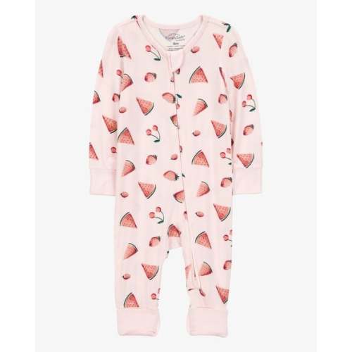 Baby Girl Fruit Print 2-Way Zip PurelySoft Convertible Foot Sleep & Play Pajamas - Pink - Carter's | Carter's