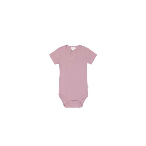 Organic Cotton Modal Darcy Rib Tee Bodysuit - Vintage Violet