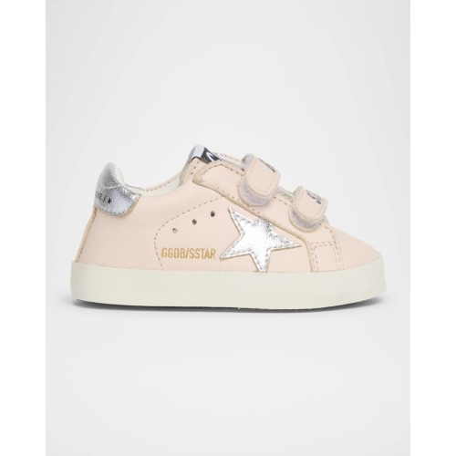 Girl's School Laminated Star Sneakers, Baby
