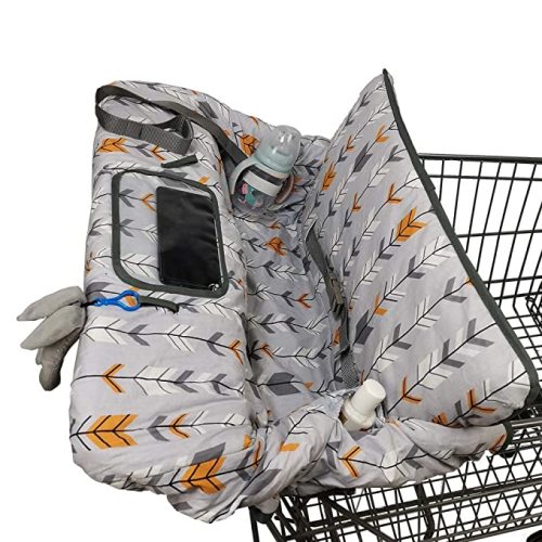 Shopping Cart Cover for Baby, High Chair Cover for Boy Girl, Infant Grocery Cart Cushion with Removable seat Positioner and Cellphone Holder