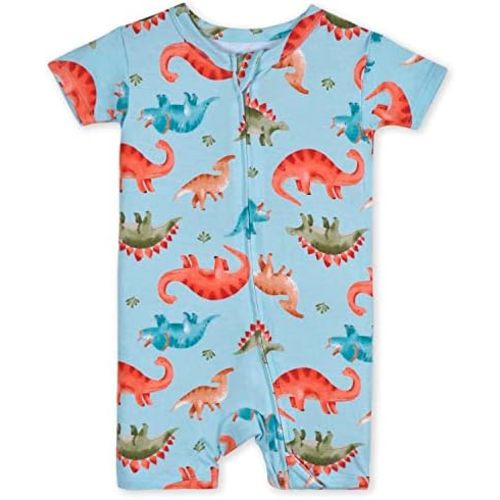Gerber Baby Buttery-Soft Short Sleeve Romper with Viscose Made with Eucalyptus