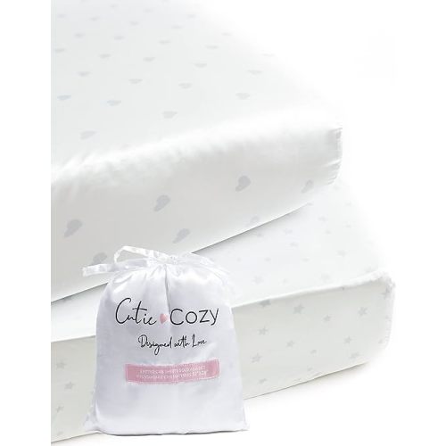 CutieCozy Love & Serenity Satin Fitted Crib Sheet (2 Pack)